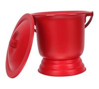 JEWEDECO Pot de Chambre Rouge Couvercle, Matériau Pp Épais, Design Antidérapant et Résistant aux Chutes, Seau Hygiénique Portable pour Usage et Soins à Domicile