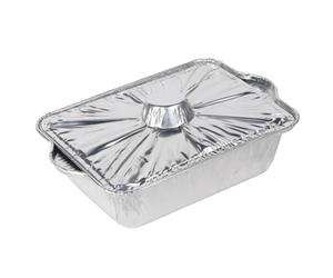 JEWEDECO Pot en Papier D'aluminium Jetable 2500ml Argenté Résistant Haute Température pour Cuisson Four et Stockage Alimentaire Pratique