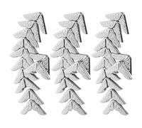 JEWEDECO Protecteurs d'angle en Métal Argenté 40pcs pour Scrapbooking et Menus, Protection et Décoration Vintage Délicate pour Coins de Livres et Albums