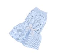 JEWEDECO Pull de Printemps Confortable pour Chien et Chat en Laine Acrylique Bleu, Design Humain et Tricoté, pour Petits Chiens Quotidien