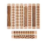 JEWEDECO Rouleaux à Texture en Bois Outils de Modelage Set de 10 pour Création Précise et Uniformité pour et Poterie pour Atelier et Céramique Artisanale
