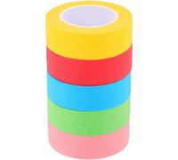 JEWEDECO Ruban Adhésif Décoratif Coloré Adhésion Élevée en Caoutchouc Facile à Déchirer 5 Rouleaux pour Journaux et Carnets Créatifs