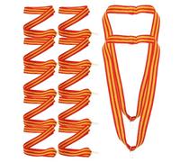 JEWEDECO Rubans de Cou pour Médailles de Compétition 12 Pcs, Rubans aux Trois Couleurs Rouge Blanc Bleu en Polyester Crochet Triangulaire, Lanières Multifonctions pour Fêtes Sportives