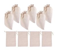 JEWEDECO Sachets D'épices et Multifonctions Lot de 10 Cordon en Coton Lin Beige Réutilisables pour Infusion de Thé, Soupe et Tâches Culinaires