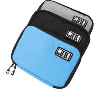 JEWEDECO Sacoche de Rangement Électronique Portable 3pcs en Nylon Poches Filet Élastiques et Fermeture Éclair, pour Voyage et Accessoires Numériques
