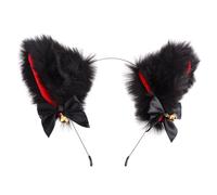 JEWEDECO Serre- Oreilles de Chat Peluche avec et Cloche Dorée Bandeau Cosplay Mignon pour Fête Maquillage et Lavage de Visage Accessoire Cheveux Femme Fille