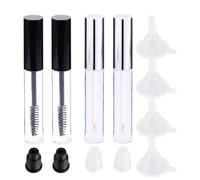 JEWEDECO Set de Tubes Vides pour Mascara et Eye-liner Lot de 12 10ml en Plastique Entonnoirs et Bouchons Étanches pour Transfert de Liquides Couleur Aléatoire Maquillage