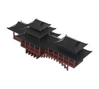 JEWEDECO Statue Miniature D'architecture Asiatique Ancienne en Plastique Marron avec Pont Voûté, Décor Réutilisable pour Bonsaï et Jardin, pour Décoration Asiatique et Paysage D'aquarium