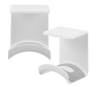 JEWEDECO Support Casque Audio Gaming sous Bureau, Lot de 2 Crochets Plastique Fixation Adhésive, Organisation de t Bureau, Couleur Blanche