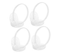 JEWEDECO Support de Cache-oreilles 4 Pièces en Plastique Blanc Cadre Intermédiaire Fiable Confortable pour Usage Quotidien et Prolongé, Accessoire pour Fabrication de Cache-oreilles
