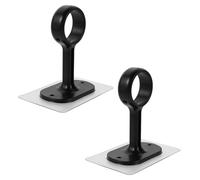 JEWEDECO Supports de Tringle à Rideau sans Perçage pour Plafond en Abs Noir, Charge Puissante, Ajustement Facile, Design Moderne pour Toute Pièce Maison