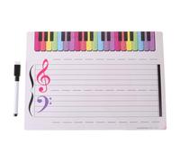 JEWEDECO Tableau Blanc Réutilisable pour Notation Musicale Portée et Clavier de Piano, Surface Lisse sans Bavure, Matériau Pet et Carton, Pratique Musicale à Domicile