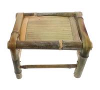 JEWEDECO Tabouret en Bambou Classique Design Vintage, Matériau Respirant, Usage Polyvalent pour Intérieur et Jardin, Petit Meuble Léger et Portable