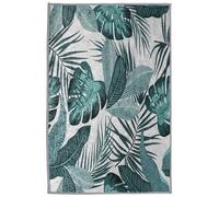 JEWEDECO Tapis Carré à Motif de Feuille de Bananier Vert en Polyester Toucher Confortable, pour Chambre et Présent de Pendaison de Crémaillère