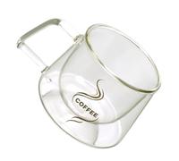 JEWEDECO Tasse à Café Poignée Double Paroi en Verre Résistant la Chaleur Lisse et Isolation Thermique, pour Saint-valentin