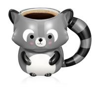 JEWEDECO Tasse en Céramique à Motif Laveur 3d, Tasse à Boire pour Café et Thé, Capacité Moyenne, pour Maison, Bureau et Café, Design Animalier Original et Surface Lisse Sûre