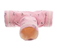 JEWEDECO Tunnel Créatif Polyester de d'Inde Cochons Hamster en Réduire Rose 3 Passages, Jouet Pratique L'ennui pour Animaux Compagnie