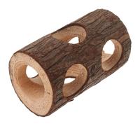 JEWEDECO Tunnel en Bois Marron pour Petits Animaux, Sécurisé de Creux d'arbre, Encourage L'exploration et Offre Un Espace Privé pour Hamster et Rongeurs