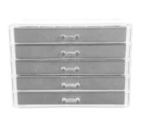 JEWEDECO Vitrine à Coquillages en Acrylique Compartiments Divisés et Tiroirs Multiples, Organisateur de Rangement de Roches Transparent et Élégant pour Collection