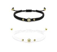Jeweidea Bracelet Couple Personnalisé avec Prenom Aimant Gravé pour Femme Homme - Tressé Réglable Longue Distance Infini - Cadeaux de Saint Valentin et Noël