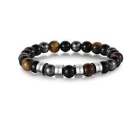 Jeweidea Bracelet Homme Personnalisé Bracelet Pierre Naturelle avec Pierre de Lave Bracelet Prenom Enfant Perle Homme Bracelet Homme avec Gravure Bijoux Homme Cadeau Fête des Pères Anniversaire