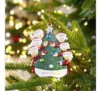 Jeweidea Decoration Sapin de Noel Personnalisé avec Noms Noel Sapin Pendentif en Bois 2024 Boule de Noël pour Maison, Cheminée, Intérieur Cadeaux de Noël (A-Noms 6)