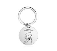 Jeweidea Porte Clé Personnalisé Prénom Porte Clé Homme Acier Porte Clef Personnalisable Famille Nom Grave Porte Clé Papa PèRe époux Cadeaux de Fête des Pères Cadeaux Anniversaire