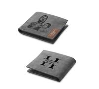 Jeweidea Portefeuille en Cuir avec Nom Alphabet Gravé pour Homme Portefeuille à Deux Volets avec Lettre Personnalisée avec Porte-Cartes RFID pour Mari, Père, Petit Ami pour Anniversaire de Noël