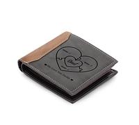 Jeweidea Portefeuille en Cuir avec nom gravé pour Homme Portefeuille à Deux Volets en Forme de Puzzle personnalisé avec Un Porte-Cartes pour Cadeau de Petit ami Papa Papa fête des pères (#1)