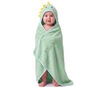 Jeweidea Serviette de Bain Capuche Personnalisé avec Prénom Polaire Corail Animalier Sortie de Bain Bebe Couverture pour Bébé Garçon, Bébé Fille, Cadeau de Naissance Baby Shower，Vert