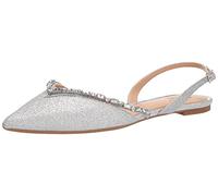 Jewel Badgley Mischka Ballerines Plates Camden pour Femme, Paillettes argentées, 40 EU