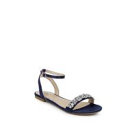 Jewel Badgley Mischka Sandales plates décorées pour femme, bleu (bleu marine), 40 EU