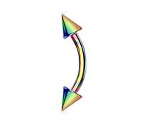 Jewel Barrel Barre de piercing incurvée en acier chirurgical 16 g 6 mm 8 mm 10 mm 12 mm Piercing banane avec pointes coniques, Acier chirurgical