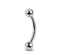 Jewel Barrel Piercing Arcade Arcade Piercing Arcade - Barres en Acier Chirurgical 16G (1,2 mm) avec 3 mm Cristal CZ Ball Extrémités - 6mm 8mm 10mm 12mm Rook Daith Helix Cartilage Piercings en