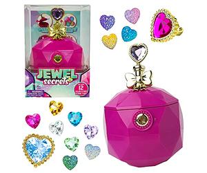 JEWEL SECRETS, Pack Bague Magique & Joyaux, Loisirs Créatifs, Transforme des Pierres en Joyaux pour Créer des Bijoux, 1 Boite à Bijoux Magique, 6 Pierres (12 Joyaux), 1 Bague, Dès 4 Ans, Jew00