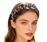 Jeweled Headband | Elegant Wavy Non-Slip Fine Comb Teeth | Shiny Crystal He