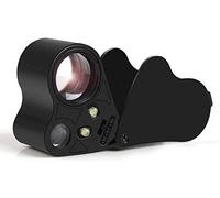 Jewelers Loupe Loupe 30X 60X Jeweler Eye Loop Lentille LED 2 en 1 Pliable Loupe