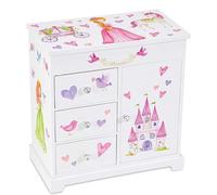 Jewelkeeper - boîte à bijoux princesse musicale, boite a bijoux musicale princesse fille avec 3 tiroirs de rangement, licorne et château au royaume des fées - mélodie danse de la fée dragée