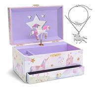 Jewelkeeper - Boîte à musique Rêves de Licorne & Parure assortie pour petites filles - 3 Cadeaux Licorne pour filles