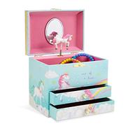Jewelkeeper Grande Boîte à Bijoux Musicale Fille avec Licorne Arc-en-ciel - Coffre de Rangement avec 2 Tiroirs - Boîte Décorative pour Organiser Bijoux, Bracelets et Colliers