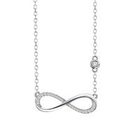 Jewellbox Collier avec symbole de l'infini en argent et oxyde de zirconium - Chaîne réglable de 40,6 à 45,7 cm - Cadeau pour femme, petite amie, femme