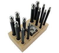 Jewellers Tools 12 Dapping perfore Doming Bloc 25 mm 12 dépressions Support de Rangement en Bois