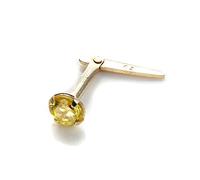 jewellerybox Clou de Nez en Or Jaune 9 Carats et Oxyde de Zirconium Rond 3mm avec Fermoir Andralok - Blanc