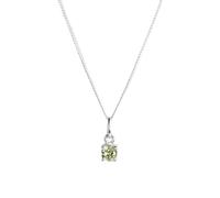 jewellerybox Collier en argent sterling péridot CZ avec pierre de naissance d'août - 14 + 2 pouces