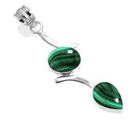 Jeweloporium Vert Naturel Malachite Pendentif en argent sterling 925 pour femme Gemme Fait main Collier pendentif en argent Noël - Cadeau Cocktail Bijoux