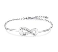 Jewelora Bracelet Femme Personnalisé Iinfinity Bracelet Foever Amour Cadeau pour Dames Mère Femme Couple Petite Amie Sœurs Meilleurs Amis pour Anniversaire Anniversaire Noël (Original)