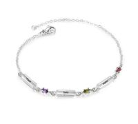 jewelora Bracelet Personnalisé pour Femme avec Prenom Gravés Bracelet Maman avec Pierres de Naissance Cadeaux pour Femme Grand-mère Cadeaux de Fête des mères