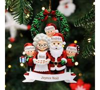 jewelora Décoration de Noël Nom de la Famille personnalisée Décoration Suspendue du Sapin de Noël Pendentif à la Porte du Salon de la Chambre (B-5 Name)