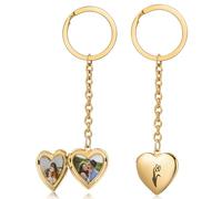 jewelora Porte-clés Photo Personnalisé Porte-clés Nom Porte-clés fleur d'anniversaire Porte-clés Couple pour Hommes Femmes Anniversaire Noël Cadeau