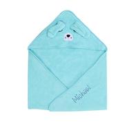jewelora Serviette de Bain Capuche Bébé personnalisée Cape de Bain avec Nom 78x78 cm Idée Cadeau Naissance Bébé Douce Super Absorbante (D)